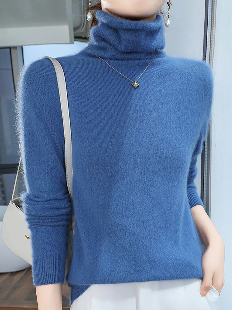 Women Autumn Turtleneck Soft Warm Knit Sweater - Image 23