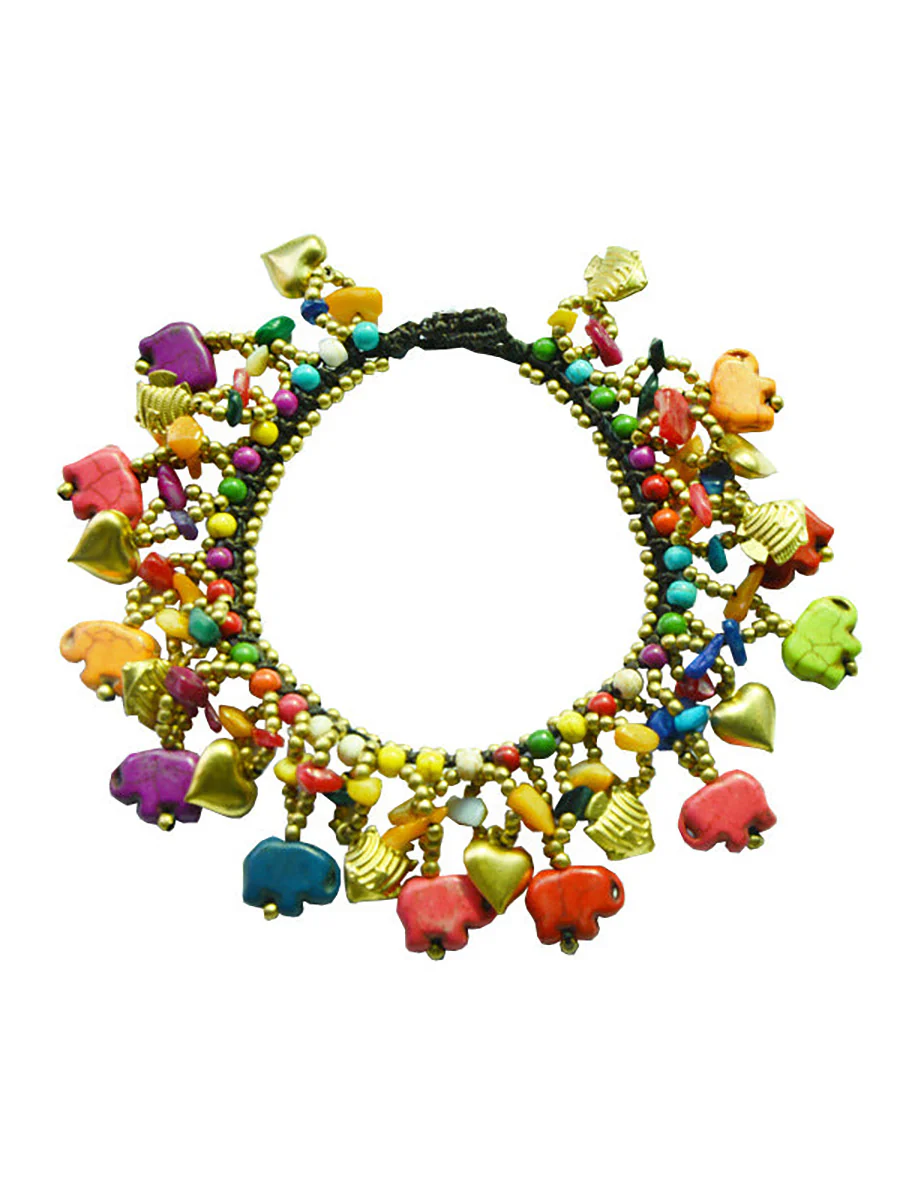 Women Bohemia Elephant Woven Turquoise Bracelet - Image 5