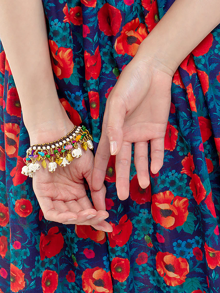Women Bohemia Elephant Woven Turquoise Bracelet - Image 6