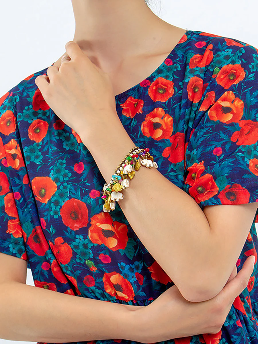 Women Bohemia Elephant Woven Turquoise Bracelet - Image 8