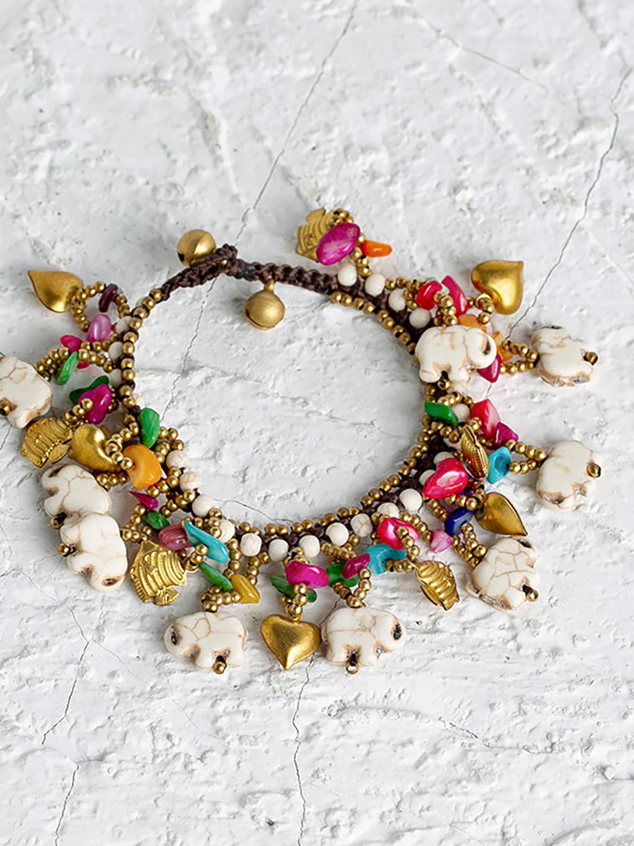 Women Bohemia Elephant Woven Turquoise Bracelet - Image 9