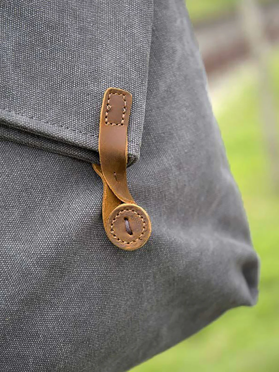Women Canvas And Leather Crossbody Bag - Image 13