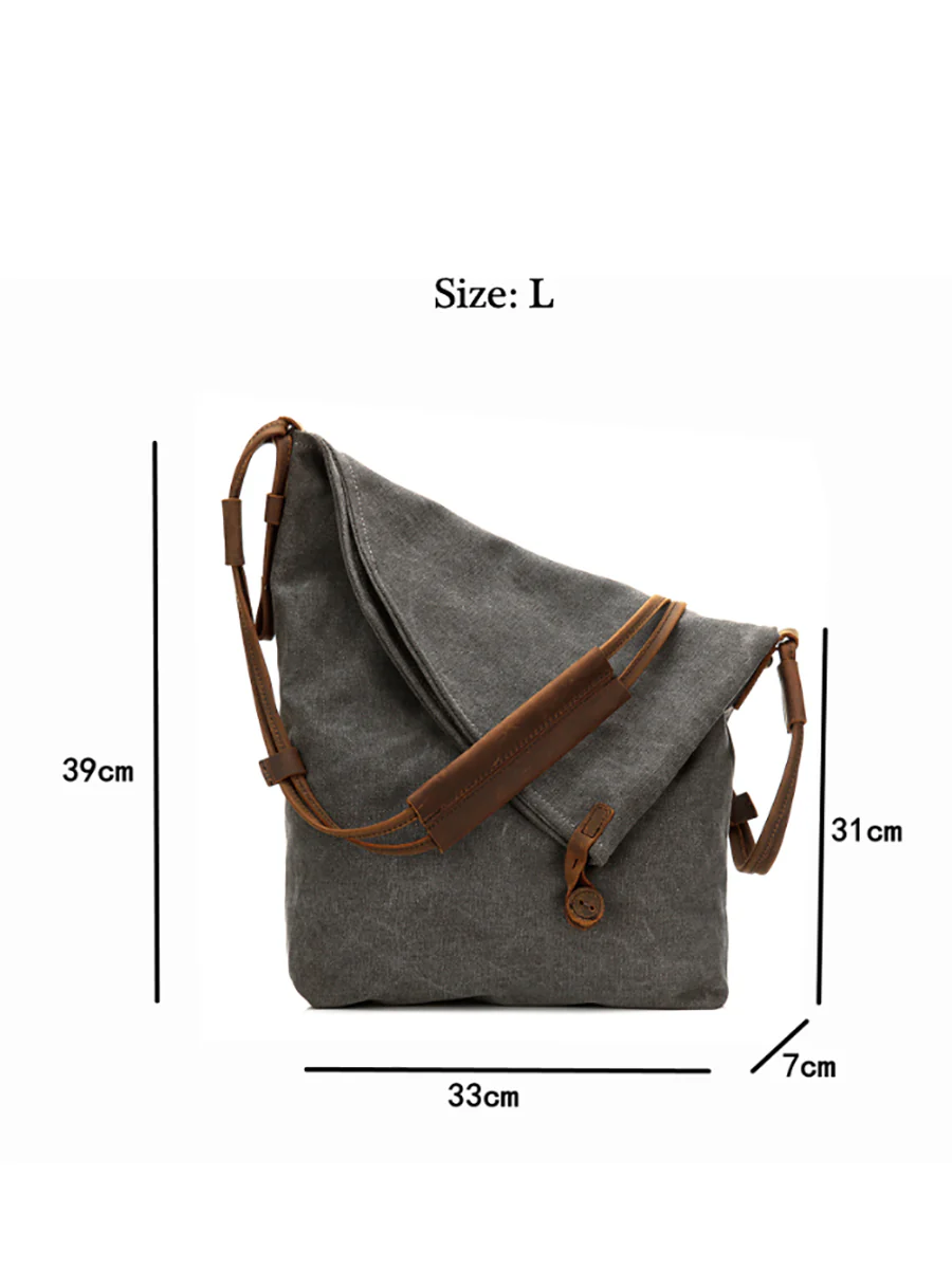 Women Canvas And Leather Crossbody Bag - Image 17