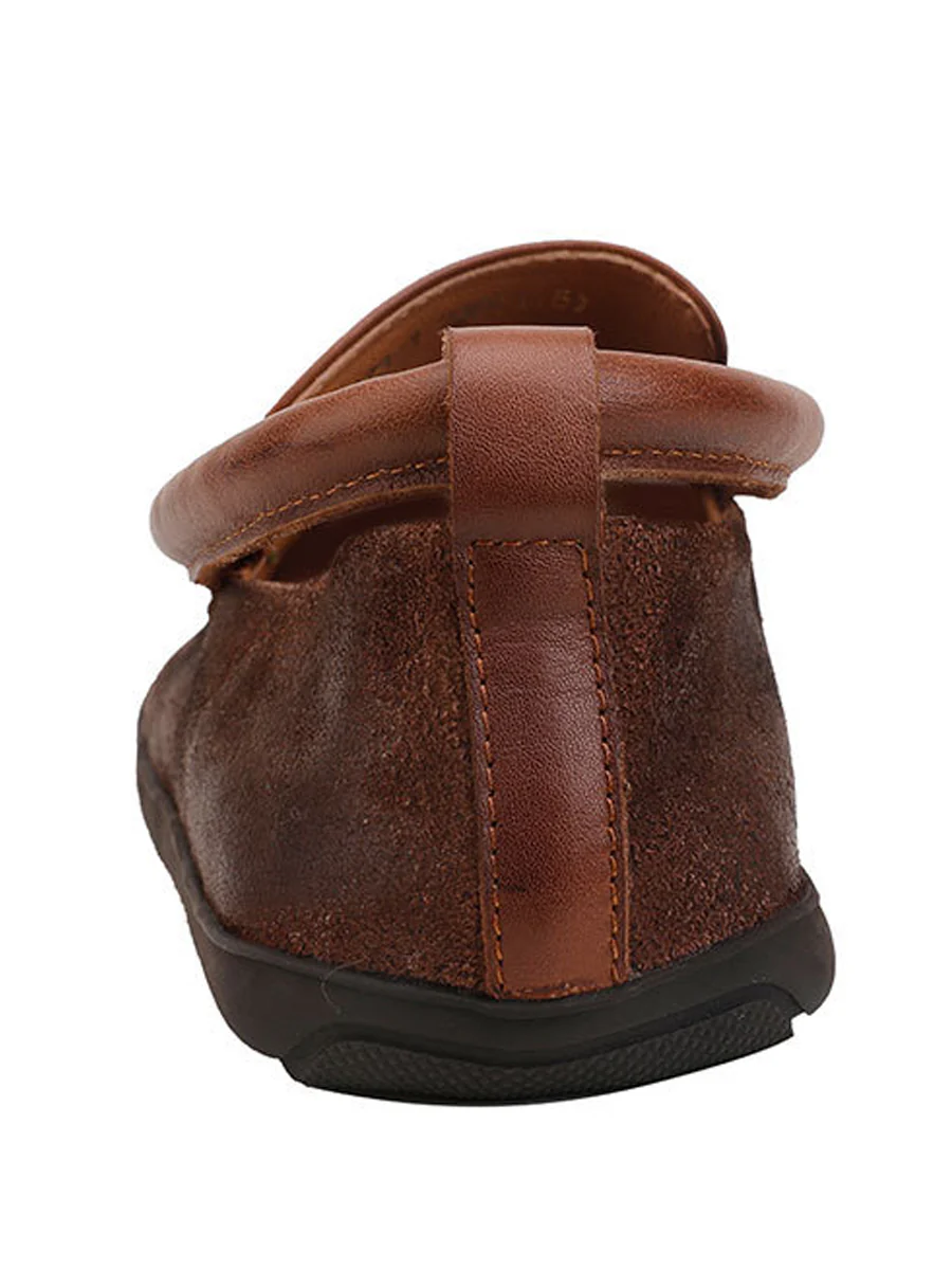 Women Round Toe Flat Vintage Leather Shoes - Image 7