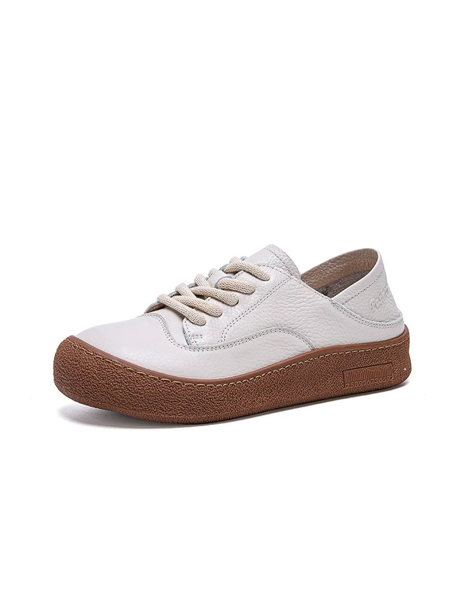 Women Spring Genuine Leather Flat Shoes - Image 6