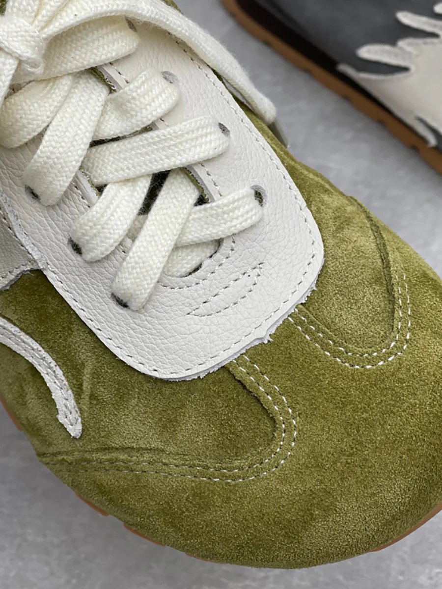 Women Summer Genuine Leather Spliced Slippers - Image 6