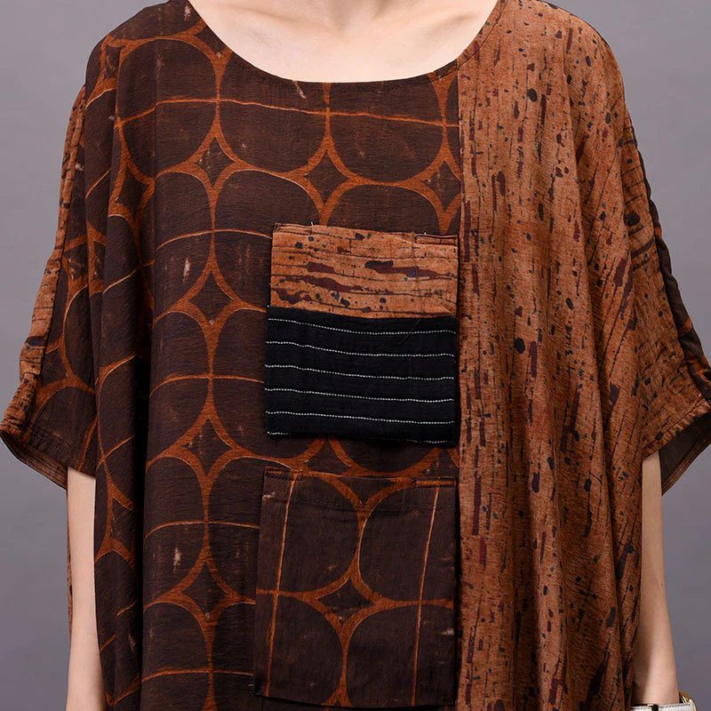 Plus Size Women Vintage Summer Print Maxi Dress - Image 10
